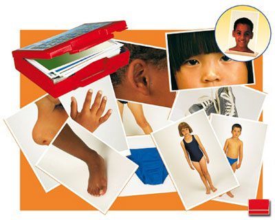 Maletín con fotografías del cuerpo y prendas de vestir