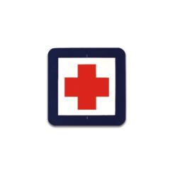 Señal de tráfico puesto de socorro