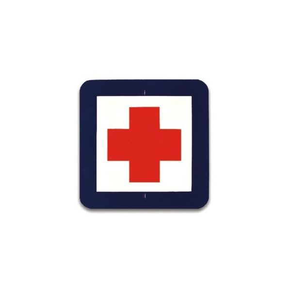 Señal de tráfico puesto de socorro
