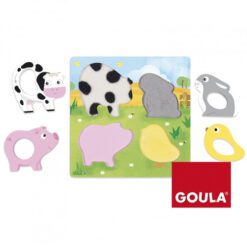 Puzzle animales granja táctil