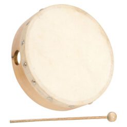 Tamboril de piel natura sin cimbalos 15 cm